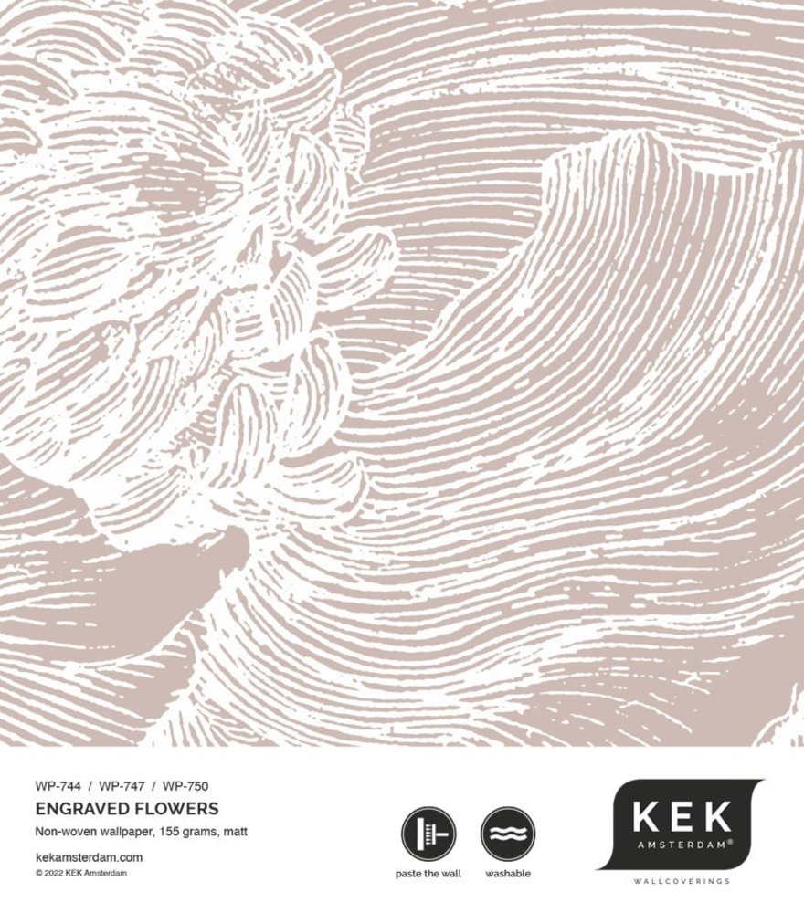 KEK Amsterdam Engraved floral wallpaper nude WP-747 300x280cm