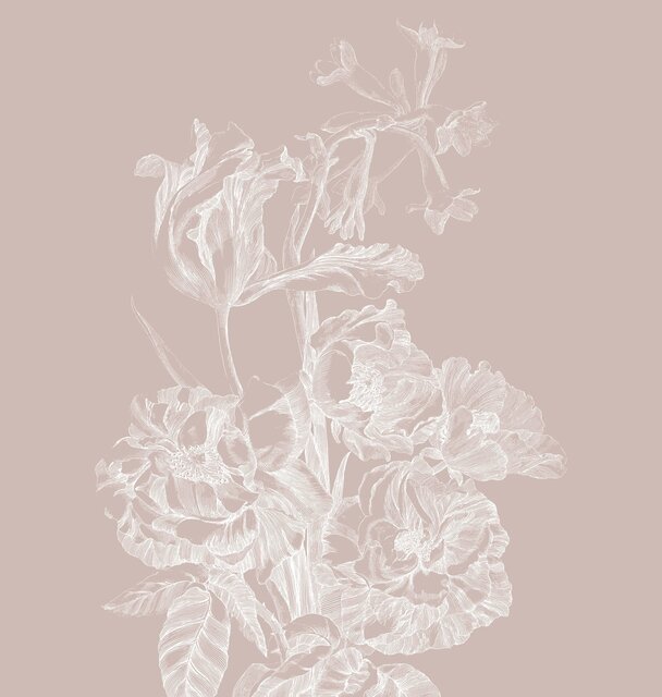 KEK Amsterdam Engraved floral wallpaper nude WP-750 400x280cm