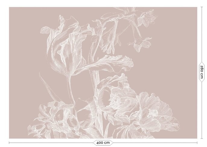 KEK Amsterdam Gravert blomstertapet naken WP-750 400x280cm