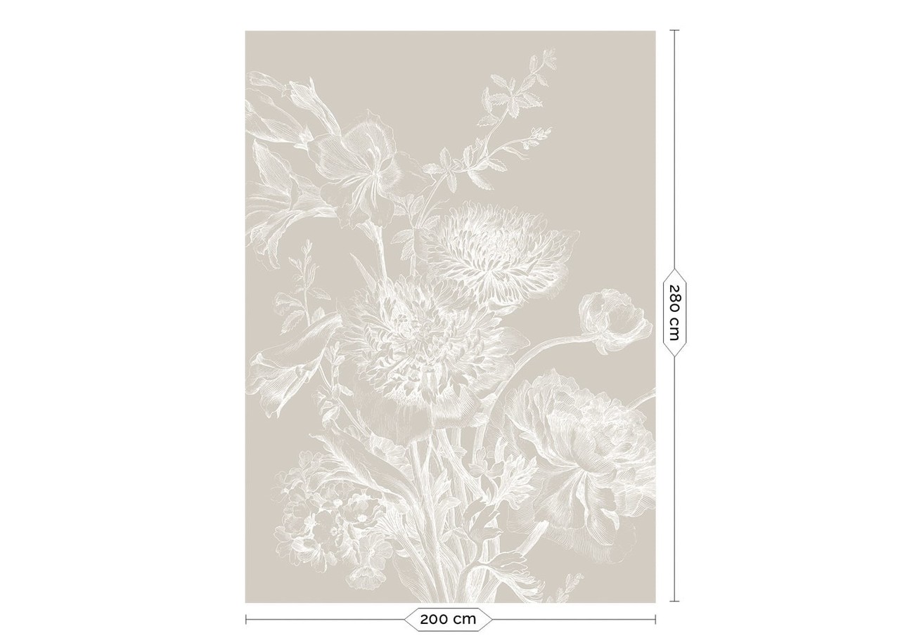 KEK Amsterdam Engraved bloemen behang grijs WP-752 200x280cm KEK Amsterdam Engraved bloemen behang grijs WP-752 200x280cm