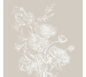 KEK Amsterdam Carta da parati floreale incisa grigia WP-755 300x280cm