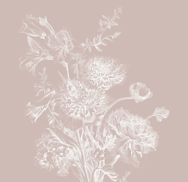 KEK Amsterdam Engraved bloemen behang  nude WP-753 200x280cm