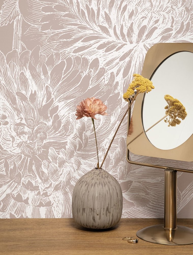 KEK Amsterdam Engraved bloemen behang nude WP-756 300x280cm KEK Amsterdam Engraved bloemen behang nude WP-756 300x280cm