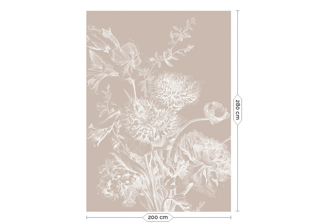 KEK Amsterdam Engraved floral wallpaper sand WP-754 200x280cm KEK Amsterdam Engraved floral wallpaper sand WP-754 200x280cm