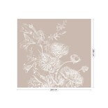 KEK Amsterdam Gravierte Blumentapete Sand WP-757 300x280cm