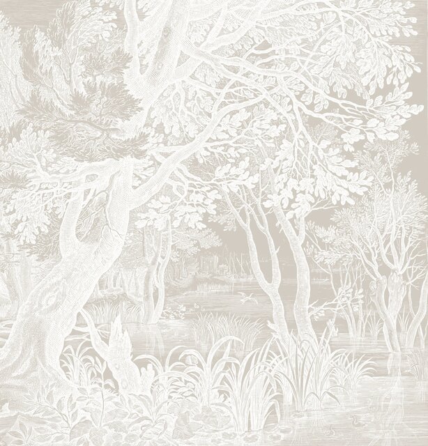 KEK Amsterdam Engraved landscapes wallpaper gray WP-761 200x280cm