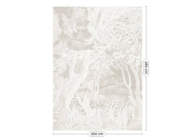 KEK Amsterdam Engraved landscapes wallpaper gray WP-761 200x280cm