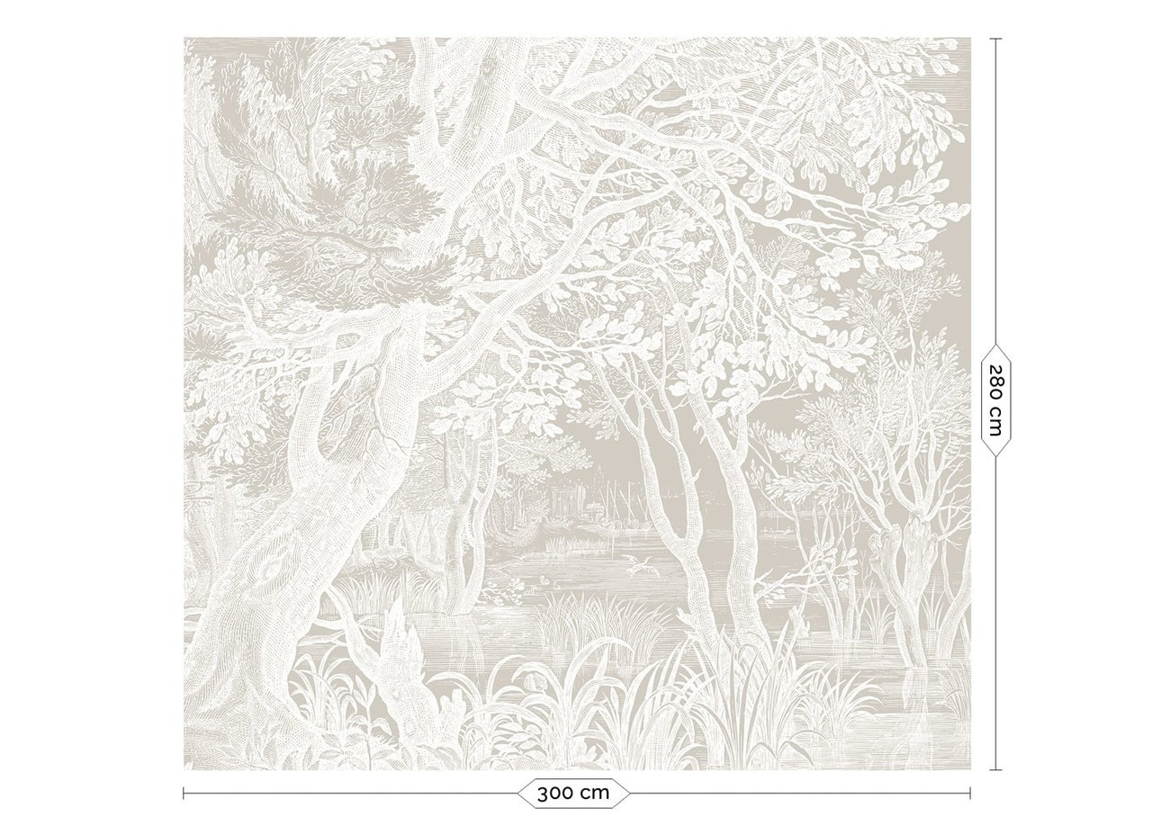 KEK Amsterdam Engraved landschappen behang WP-764 grijs 300x280cm KEK Amsterdam Engraved landschappen behang WP-764 grijs 300x280cm