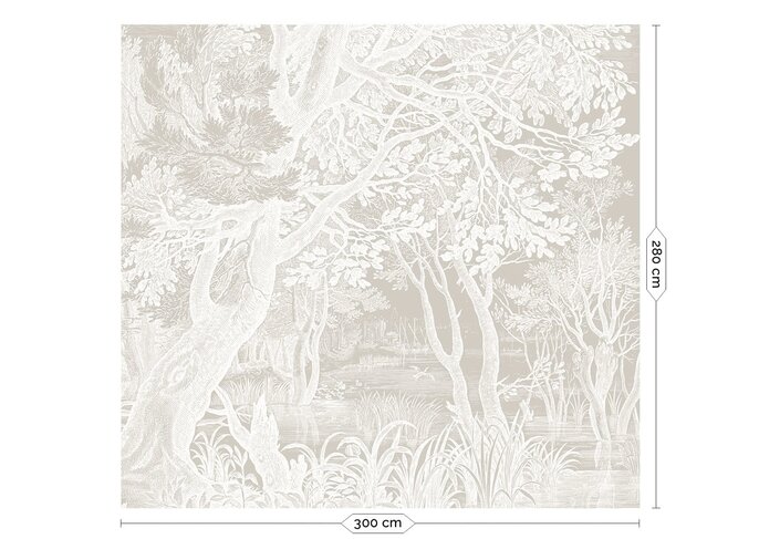 KEK Amsterdam Carta da parati con paesaggi incisi WP-764 grigio 300x280 cm