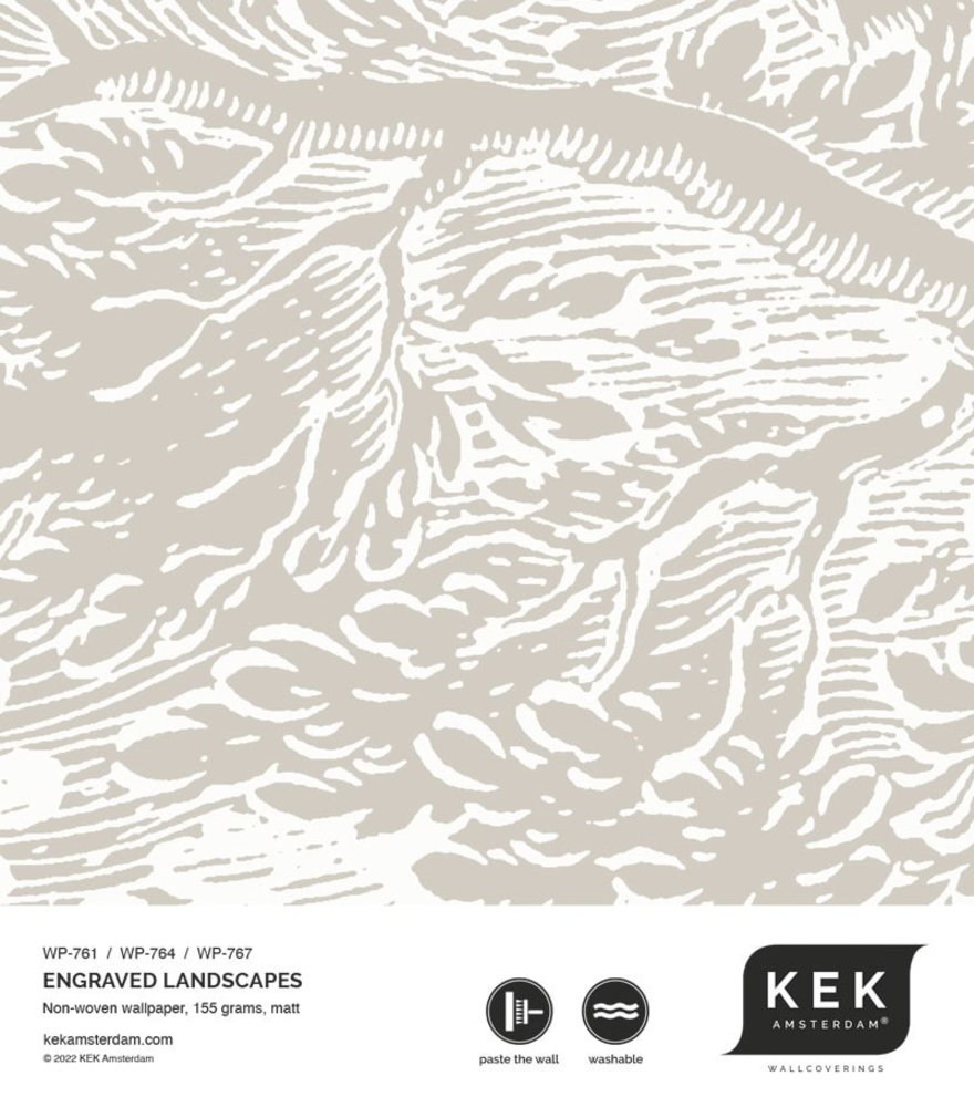 KEK Amsterdam Engraved landschappen behang WP-764 grijs 300x280cm KEK Amsterdam Engraved landschappen behang WP-764 grijs 300x280cm