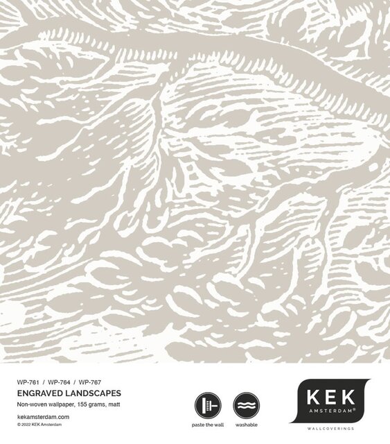KEK Amsterdam Indgraveret landskabstapet WP-764 grå 300x280cm