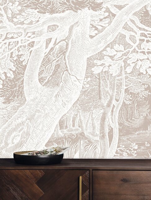 KEK Amsterdam Graverad landskap tapet sand WP-766 300x280cm