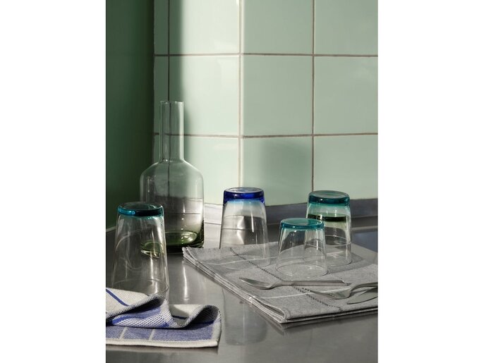 Broste Copenhagen Hue glas 30cl turkis sæt med 6 dele - 14496253
