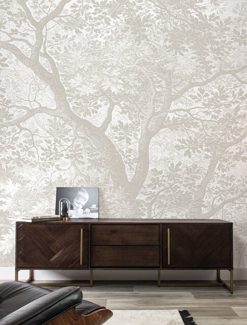 KEK Amsterdam Engraved landschappen behang grijs WP-776- 400x280cm
