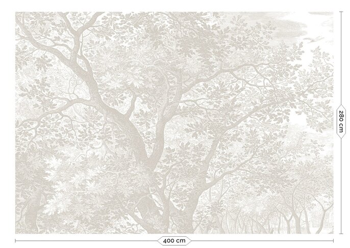KEK Amsterdam Engraved landschappen behang grijs WP-776- 400x280cm