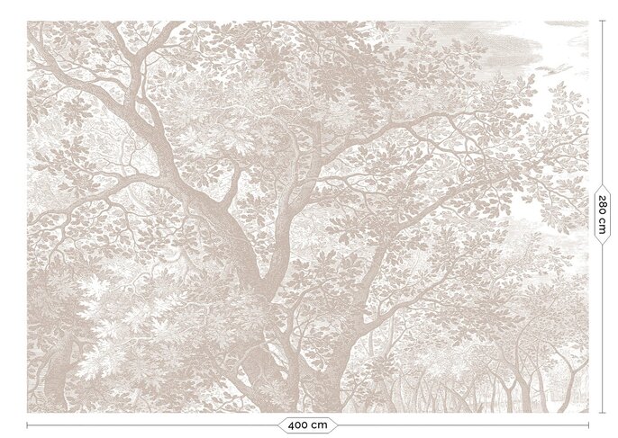KEK Amsterdam Gravert landskap tapet sand WP-778 400x280cm