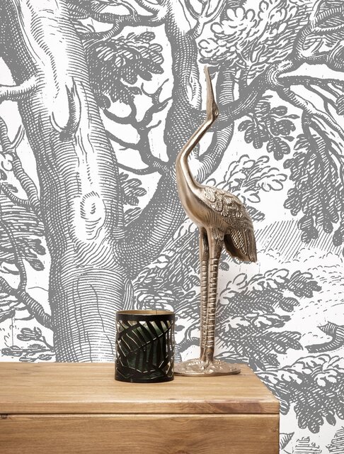 KEK Amsterdam Engraved landscapes wallpaper gray WP-780 300x280cm