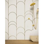 KEK Amsterdam Gylne linjer tapet 100x280cm gull / off - hvit MW-067 KEK Amsterdam Gylne linjer tapet 100x280cm gull / off - hvit MW-067