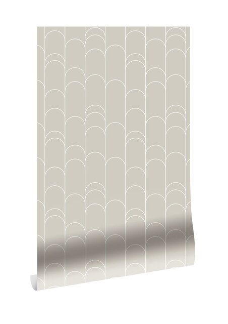 KEK Amsterdam Graphic lines wallpaper 100x280cm beige WP-737