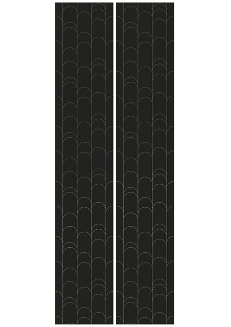 KEK Amsterdam Carta da parati linee dorate 100x280cm nero/oro MW-071
