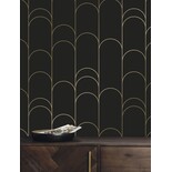 KEK Amsterdam Goldene Linien Tapete 100x280cm Schwarz/Gold MW-071