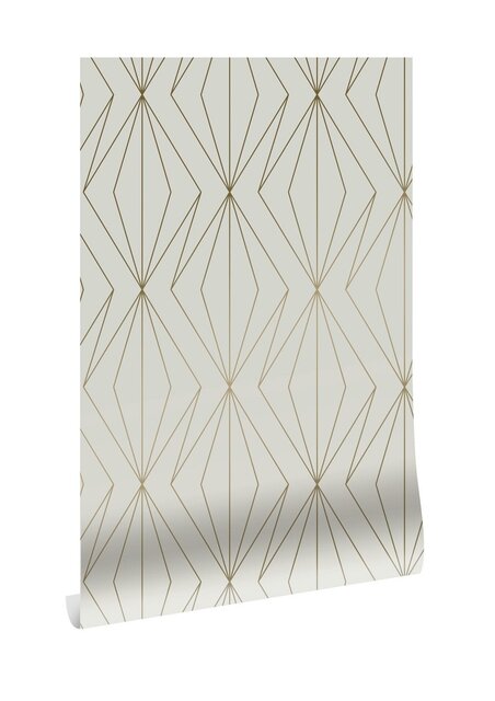 KEK Amsterdam Gylne linjer tapet 100x280cm sand / gull MW-073