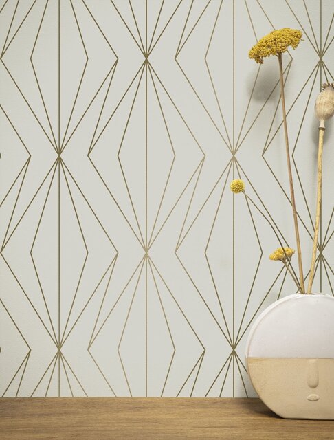 KEK Amsterdam Golden lines behang 100x280cm zand / goud MW-073