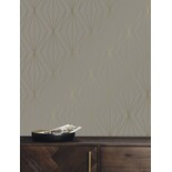 KEK Amsterdam Goldene Linien Tapete 100x280cm taupe / gold MW-075