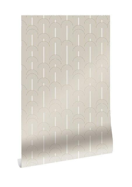 KEK Amsterdam Papier peint lignes dorées 100x280cm blanc cassé / or MW-077