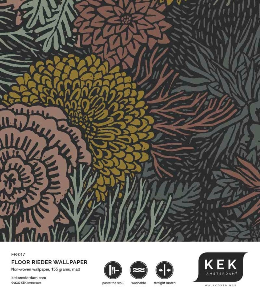 KEK Amsterdam Botanical pattern wallpaper 100x280cm FR-017 KEK Amsterdam Botanical pattern wallpaper 100x280cm FR-017
