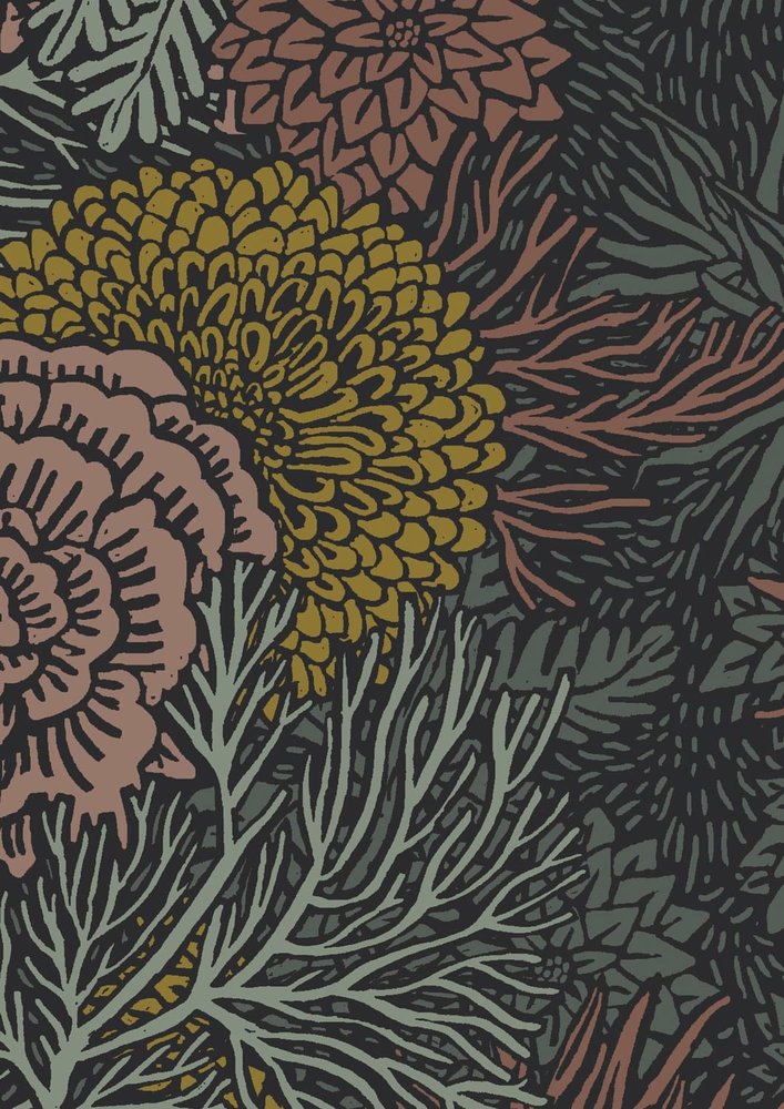 KEK Amsterdam Botanisch patroon behang 100x280cm FR-017 KEK Amsterdam Botanisch patroon behang 100x280cm FR-017