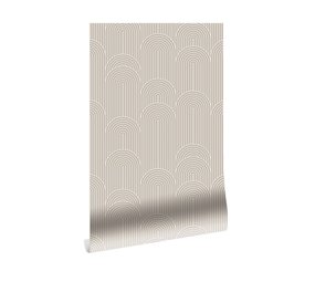 KEK Amsterdam Carta da parati con linee grafiche 100x280cm sabbia WP-735