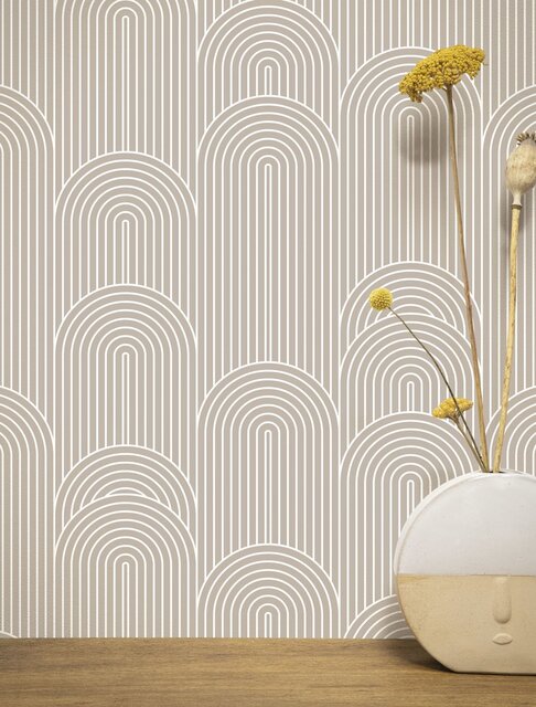 KEK Amsterdam Papel pintado lineas graficas 100x280cm arena WP-735