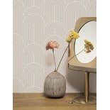 KEK Amsterdam Papier peint lignes graphiques 100x280cm sable WP-735