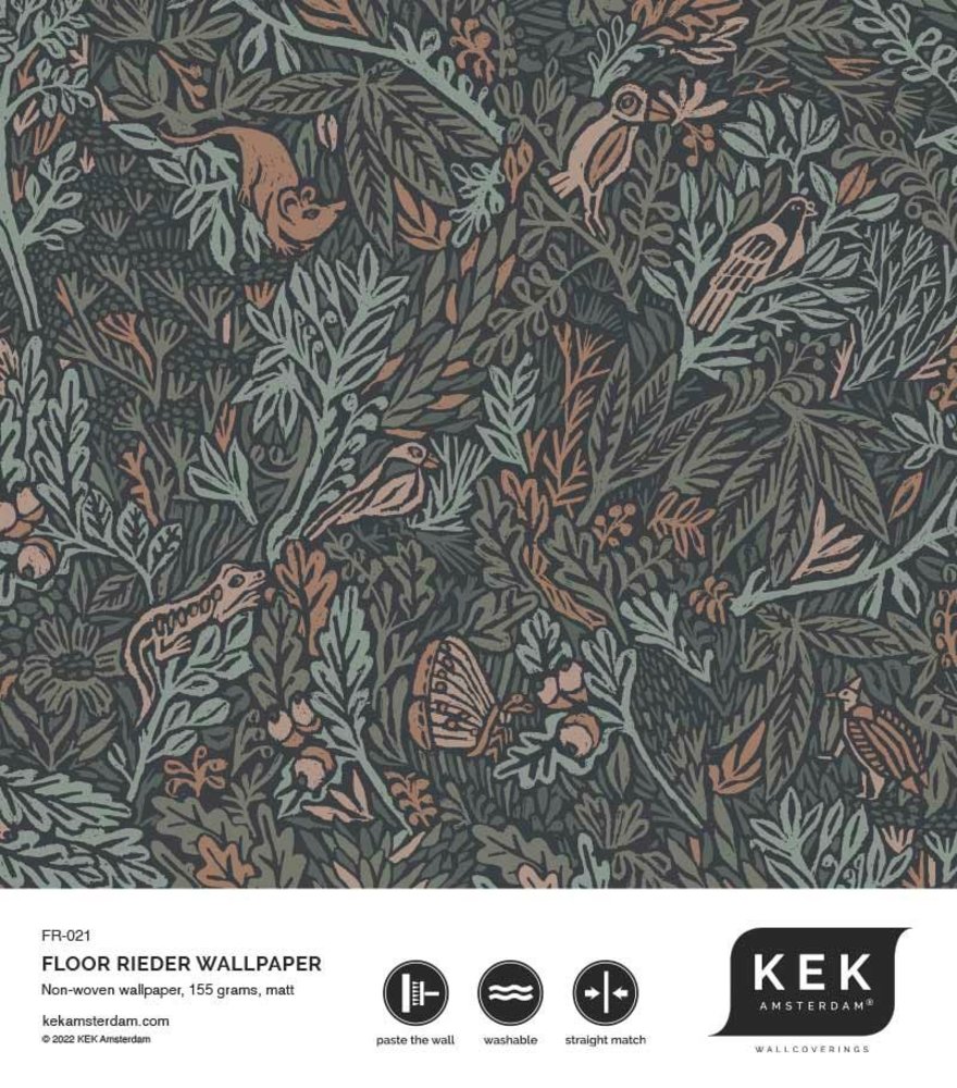 KEK Amsterdam Botanisch patroon behang 100x280cm FR-021 KEK Amsterdam Botanisch patroon behang 100x280cm FR-021