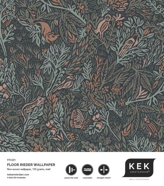 KEK Amsterdam Botaniskt mönster tapet 100x280cm FR-021
