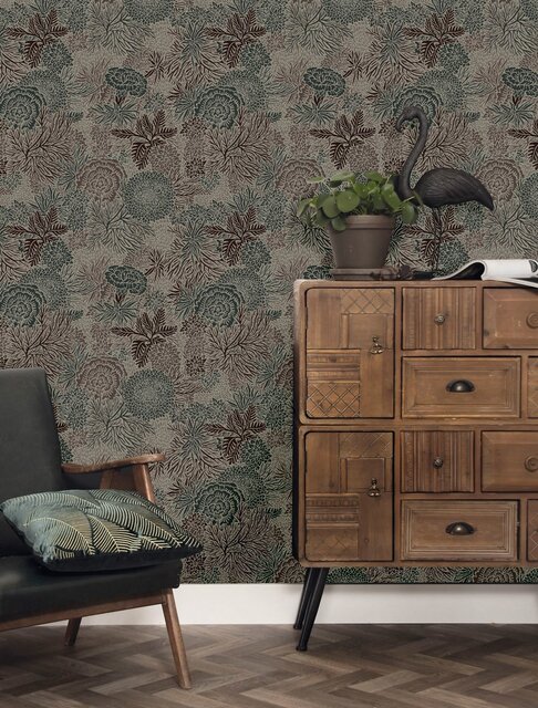 KEK Amsterdam Botanical pattern wallpaper 100x280cm FR-015