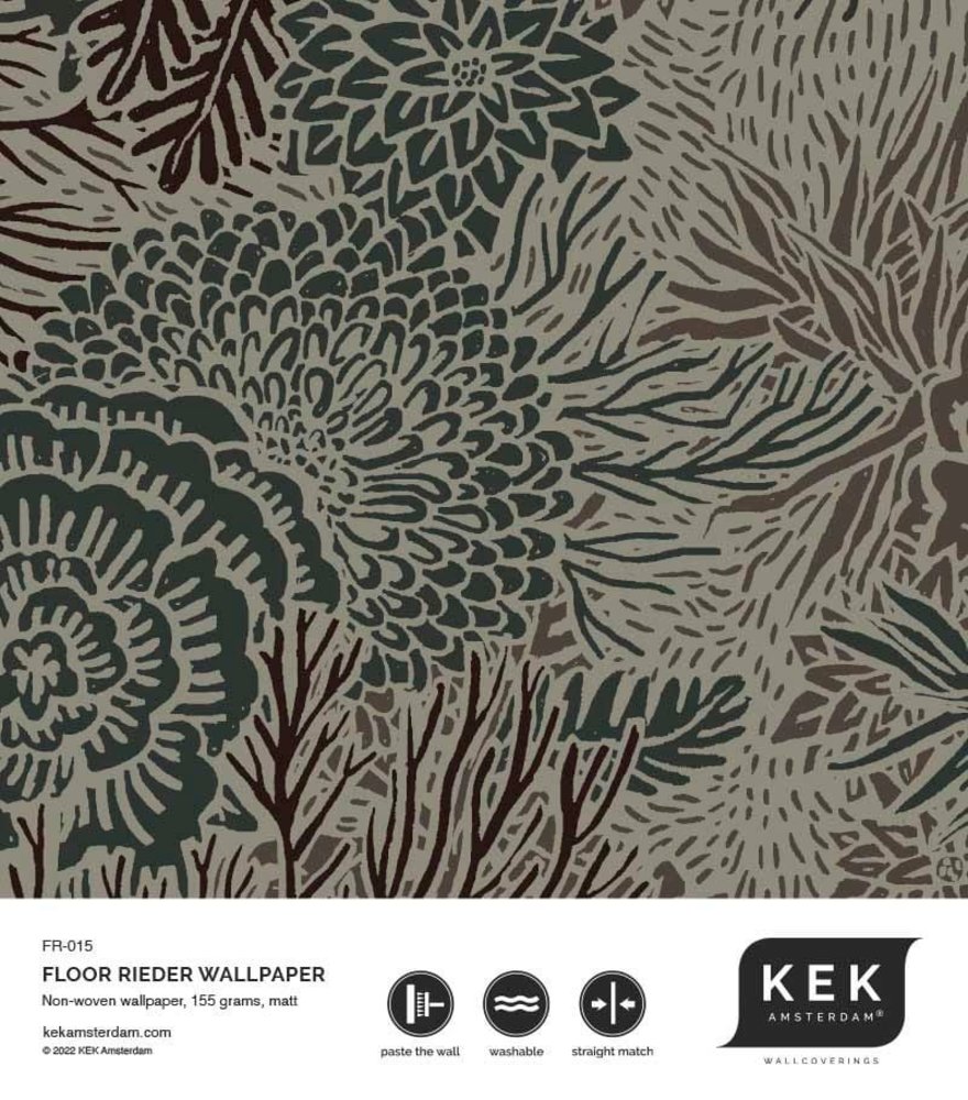 KEK Amsterdam Papel pintado estampado botánico 100x280cm FR-015 KEK Amsterdam Papel pintado estampado botánico 100x280cm FR-015