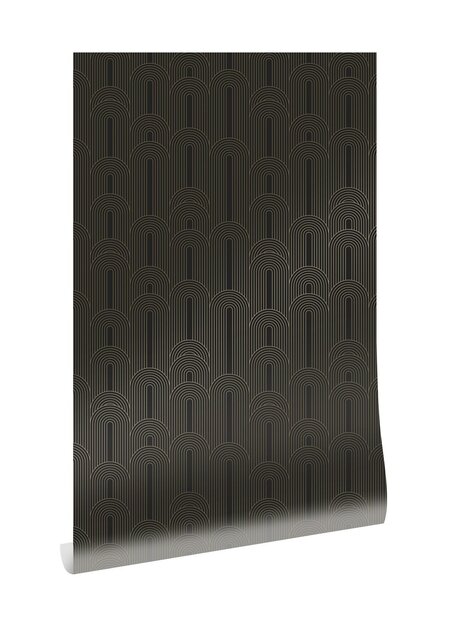 KEK Amsterdam Gyllene linjer tapet 100x280cm svart / guld MW-081