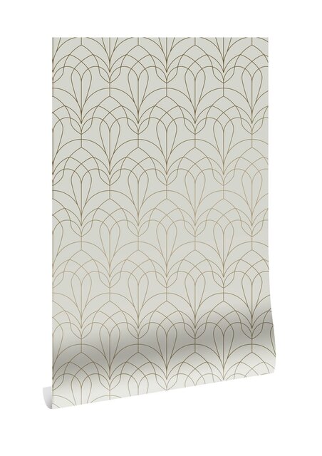 KEK Amsterdam Golden lines behang 100x280cm zand / goud MW-083