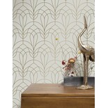 KEK Amsterdam Carta da parati linee dorate 100x280cm sabbia / oro MW-083