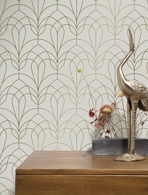 KEK Amsterdam Golden lines behang 100x280cm zand / goud MW-083