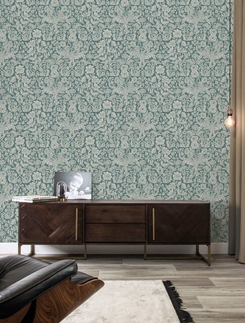 KEK Amsterdam Ritad blommig tapet 100x280cm - FR-001