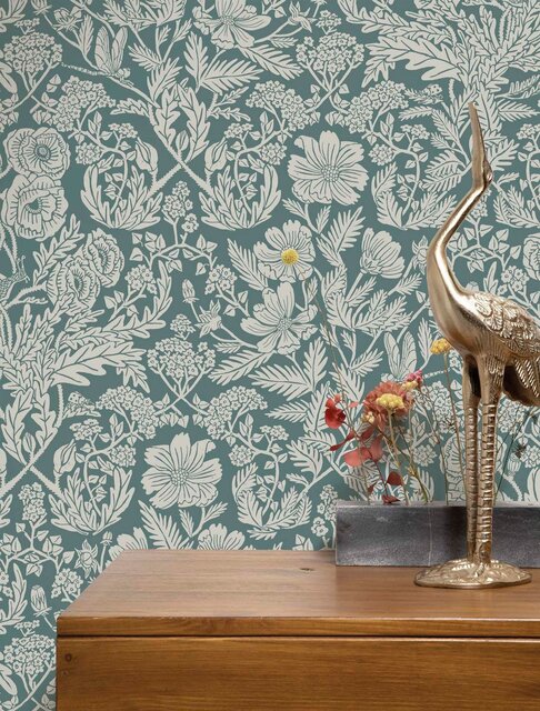 KEK Amsterdam Ritad blommig tapet 100x280cm - FR-001