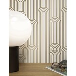 KEK Amsterdam Papel pintado lineas doradas 100x280cm blanco roto / dorado MW-087 KEK Amsterdam Papel pintado lineas doradas 100x280cm blanco roto / dorado MW-087