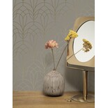 KEK Amsterdam Gylne linjer tapet 100x280cm taupe / gull MW-085