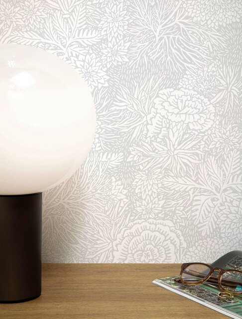 KEK Amsterdam Papier peint floral dessiné 100x280cm gris - FR-011