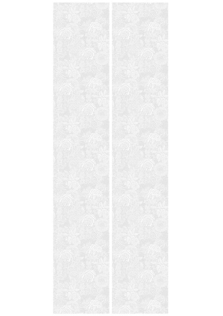 KEK Amsterdam Ritad blommig tapet 100x280cm grå - FR-011