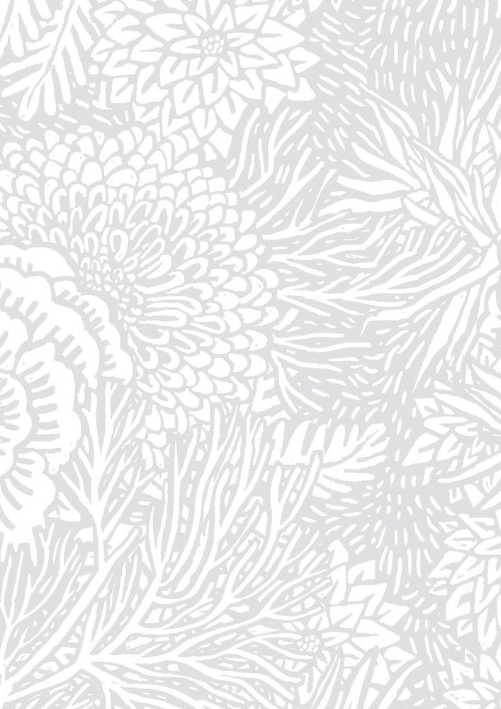 KEK Amsterdam Drawn floral wallpaper 100x280cm gray - FR-011 KEK Amsterdam Drawn floral wallpaper 100x280cm gray - FR-011
