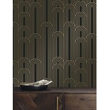 KEK Amsterdam Golden lines behang 100x280cm zwart / goud MW-091
